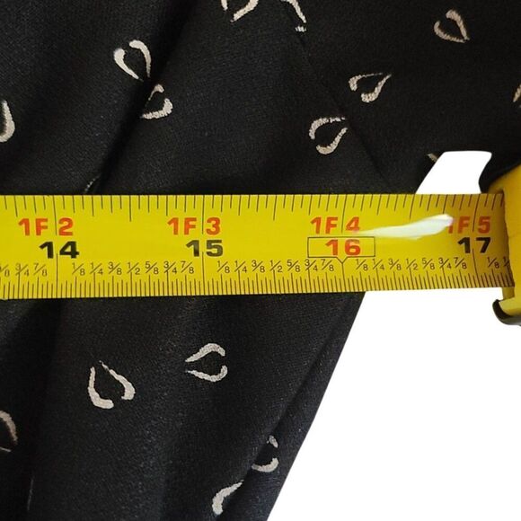 Black and Cream Print Vintage 60's Cross Bust Dress Size 10 - Picture 7 of 9